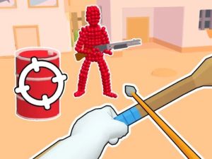 Permainan Stickman Archer: Anak panah menembak di merah talian