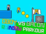 Permainan Obby vs Bacon Taman Parkour Pelangi talian