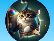 Permainan Teka-Teki Bulat: Kumpul Gambar dengan Kucing Comel talian