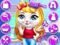 Permainan Salun Rambut Kucing Bayi Bergaya talian