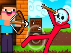 Permainan Noob Archer vs Stickman Zombie talian