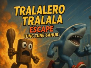 Permainan Tralalero tralala melarikan diri tung tung sahur talian