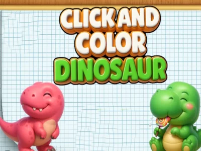 Permainan Klik dan warna dinosaur talian
