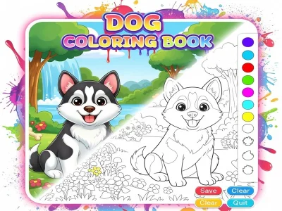 Permainan Buku pewarna anjing talian