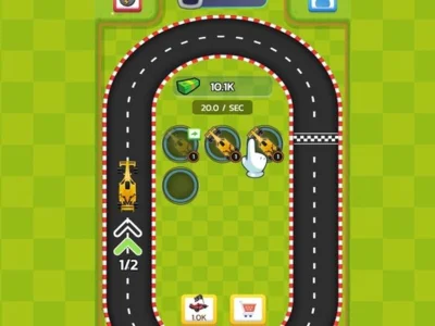 Permainan Idle menggabungkan kereta dan perlumbaan talian