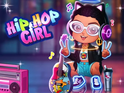 Permainan Gadis hip hop yang bergaya talian
