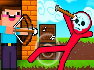 Permainan Noob Archer vs Stickman Zombie talian