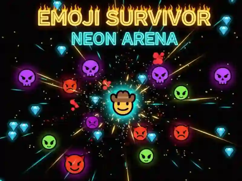 Permainan Emoji Survivor — Arena Neon talian