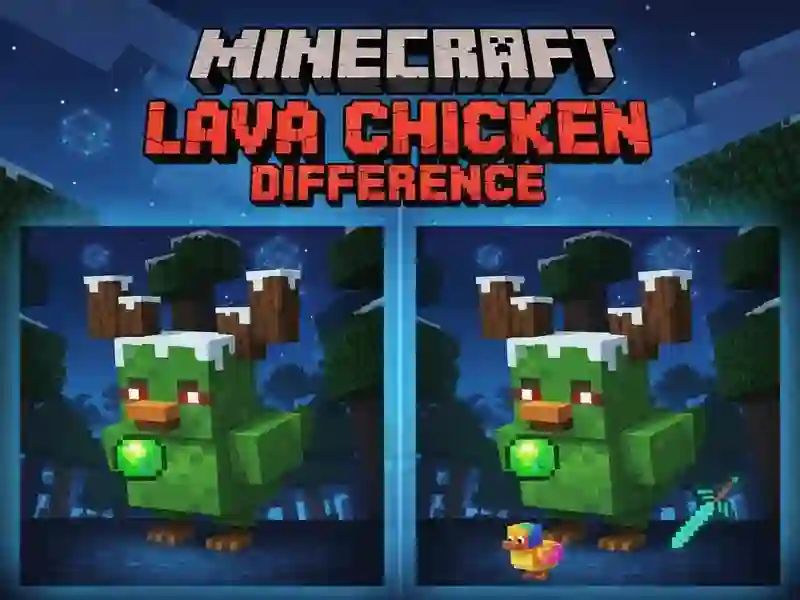 Permainan Perbezaan ayam lava minecraft talian
