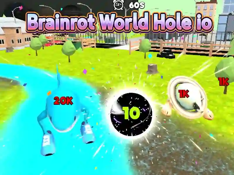 Permainan Brainrot World Hole io talian