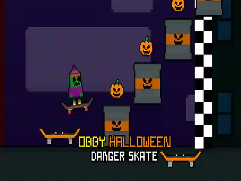 Permainan Obby Halloween Danger Skate talian