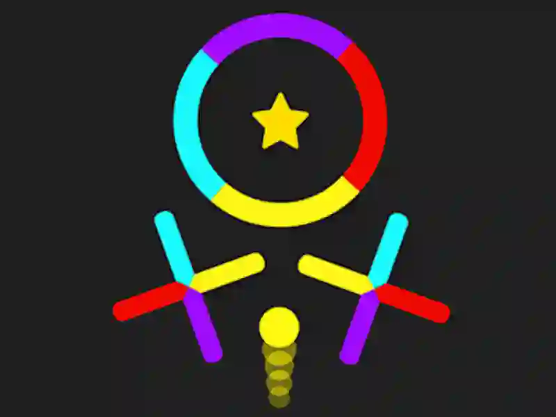 Permainan Bola melompat menukar warna talian