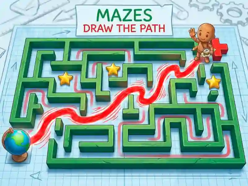 Permainan Mazes Draw The Path talian