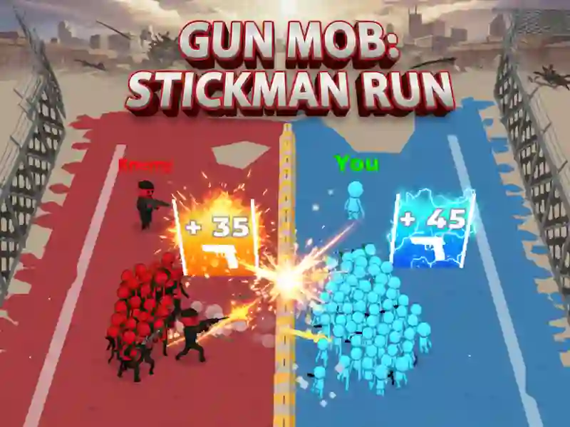 Permainan Gun Mob: Larian Stickman talian