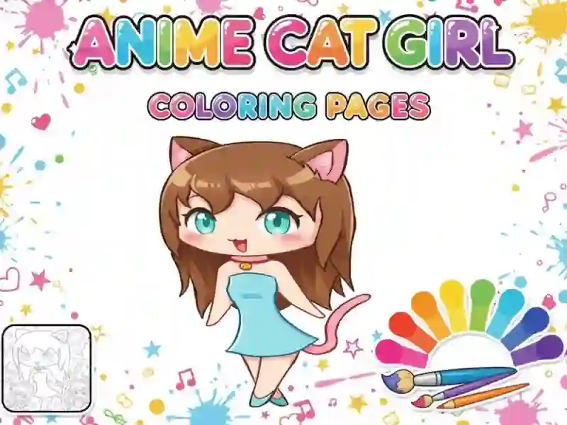 Permainan Halaman Mewarna Gadis Kucing Anime talian