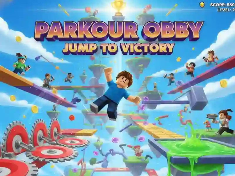 Permainan Parkour obby melompat ke kemenangan talian