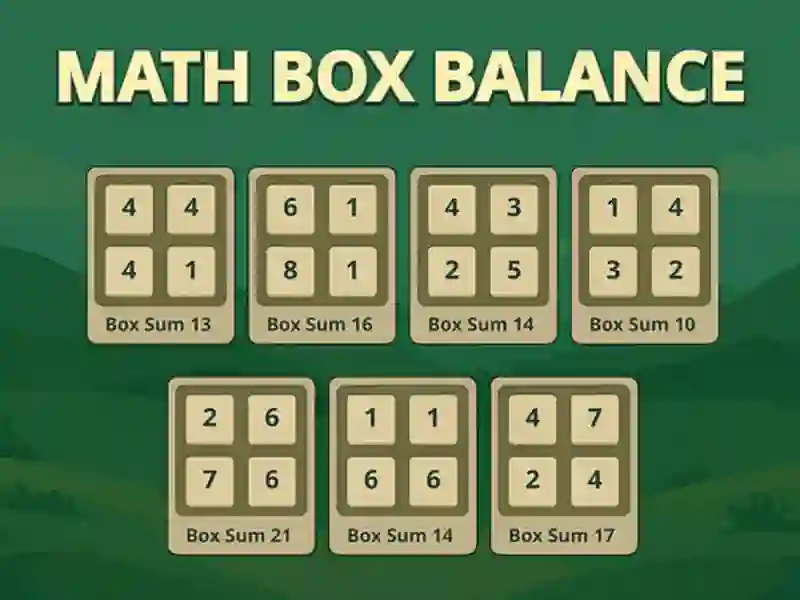 Permainan Keseimbangan kotak matematik talian Permainan Keseimbangan kotak matematik talian
