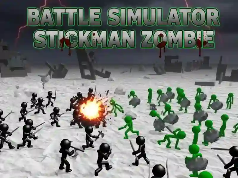 Permainan Simulator Pertempuran Zombie Stickman talian