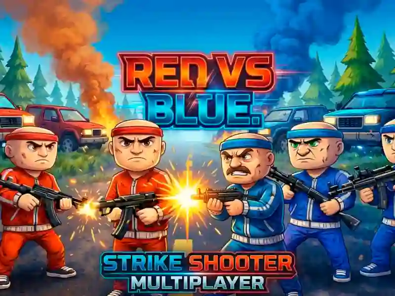 Permainan Merah vs Biru. Strike Shooter Multiplayer talian
