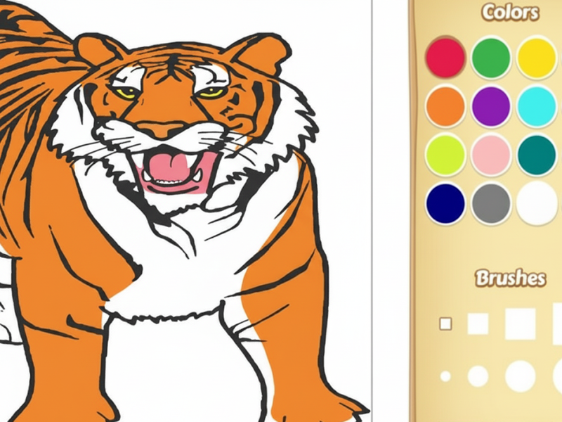 Permainan Buku Pewarna Harimau talian