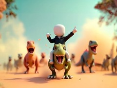 Permainan Stickman: Arena Dinosaur talian