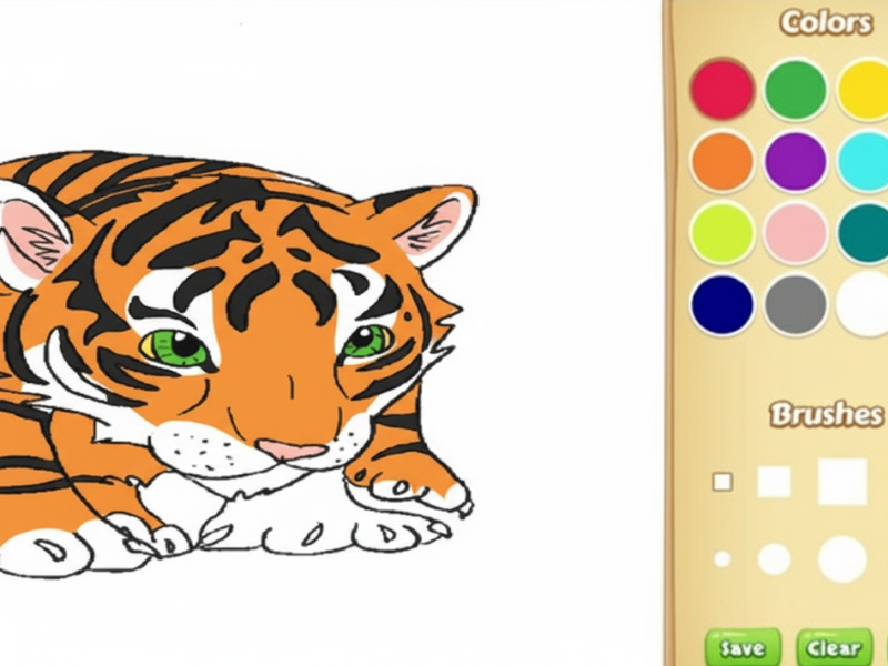 Permainan Buku pewarna bayi harimau talian