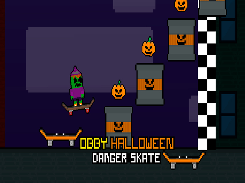Permainan Obby Halloween Danger Skate talian