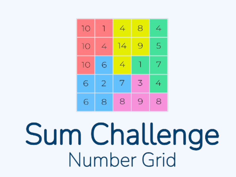 Permainan Grid Nombor Cabaran Jumlah talian