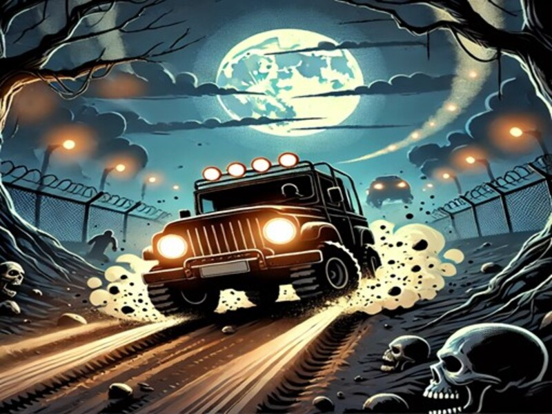 Permainan Kereta lumba menghancurkan zombie talian